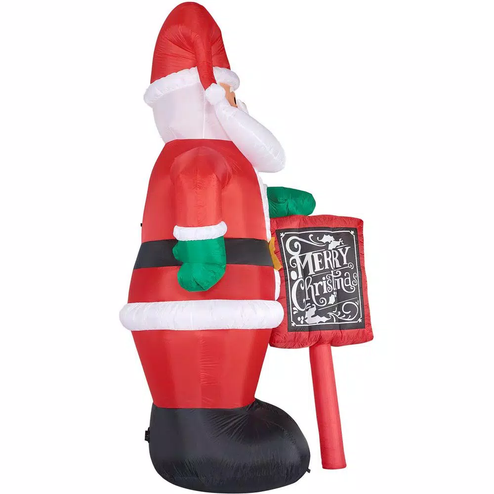 Outdoor Christmas Decorations Fraser Hill Farm 10 Ft. Santa Claus With Sign Christmas Inflatable With Lights 8 Outdoor Christmas Decorations Fraser Hill Farm 10 Ft. Santa Claus With Sign Christmas Inflatable With Lights - Image 8