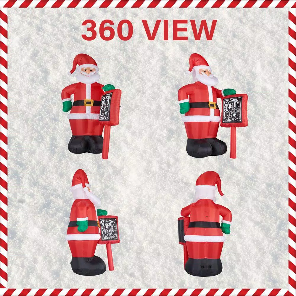 Outdoor Christmas Decorations Fraser Hill Farm 10 Ft. Santa Claus With Sign Christmas Inflatable With Lights 2 Outdoor Christmas Decorations Fraser Hill Farm 10 Ft. Santa Claus With Sign Christmas Inflatable With Lights - Image 2