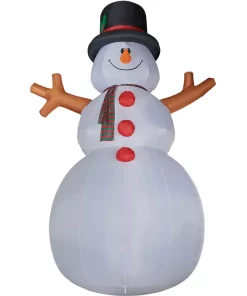 Outdoor Christmas Decorations Fraser Hill Farm 20 Ft. Jolly Snowman Christmas Inflatable With Lights