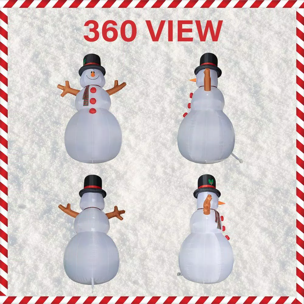 Outdoor Christmas Decorations Fraser Hill Farm 20 Ft. Jolly Snowman Christmas Inflatable With Lights 2 Outdoor Christmas Decorations Fraser Hill Farm 20 Ft. Jolly Snowman Christmas Inflatable With Lights - Image 2
