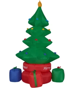 Outdoor Christmas Decorations Fraser Hill Farm 6.5 Ft. Christmas Tree Inflatable With Lights