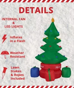 Outdoor Christmas Decorations Fraser Hill Farm 6.5 Ft. Christmas Tree Inflatable With Lights -Christmas Tree Decorations Shop fraser hill farm christmas inflatables fhftree0651 la a0 1000