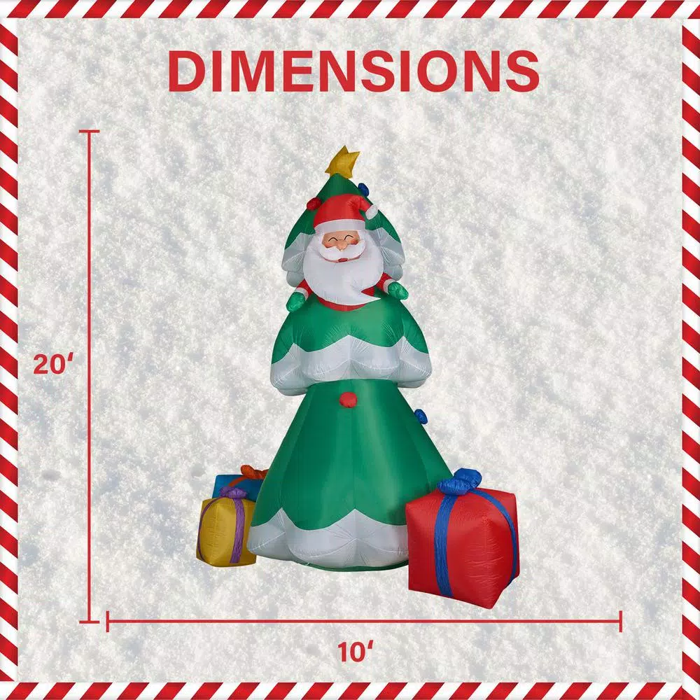 Outdoor Christmas Decorations Fraser Hill Farm 20 Ft. Christmas Tree With Santa And Gifts Inflatable With Lights 3 Outdoor Christmas Decorations Fraser Hill Farm 20 Ft. Christmas Tree With Santa And Gifts Inflatable With Lights - Image 3