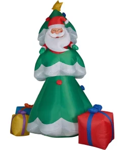 Outdoor Christmas Decorations Fraser Hill Farm 20 Ft. Christmas Tree With Santa And Gifts Inflatable With Lights