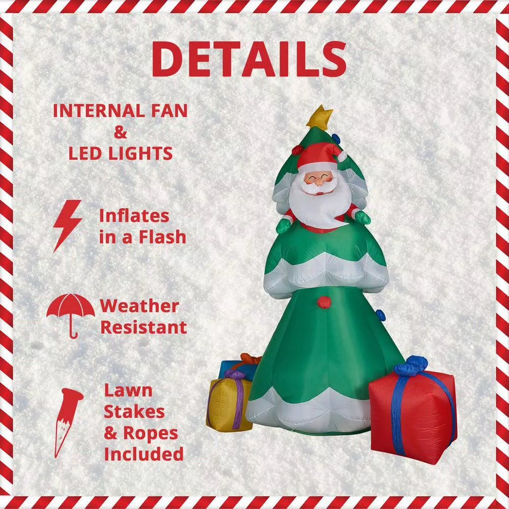 Outdoor Christmas Decorations Fraser Hill Farm 20 Ft. Christmas Tree With Santa And Gifts Inflatable With Lights 4 Outdoor Christmas Decorations Fraser Hill Farm 20 Ft. Christmas Tree With Santa And Gifts Inflatable With Lights - Image 4