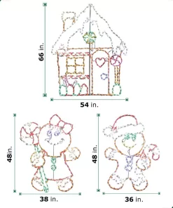 Christmas Lights Fraser Hill Farm 5.5 Ft. 862-Light Multi-Color Gingerbread Set Novelty Light (3-Piece) -Christmas Tree Decorations Shop fraser hill farm christmas novelty lights ffchled003 gb0 mlt 1f 1000