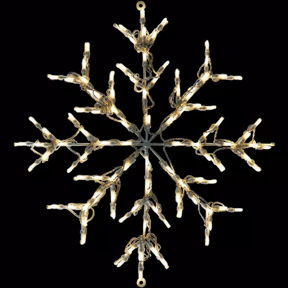 Christmas Lights Fraser Hill Farm 2.5 Ft. 100-Light LED Warm White Snowflake Novelty Light 1 Christmas Lights Fraser Hill Farm 2.5 Ft. 100-Light LED Warm White Snowflake Novelty Light