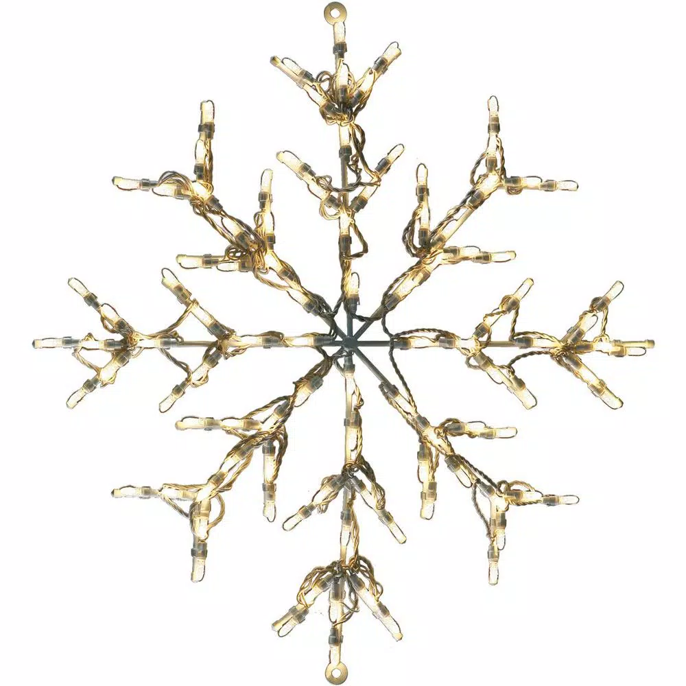 Christmas Lights Fraser Hill Farm 2.5 Ft. 100-Light LED Warm White Snowflake Novelty Light 2 Christmas Lights Fraser Hill Farm 2.5 Ft. 100-Light LED Warm White Snowflake Novelty Light - Image 2