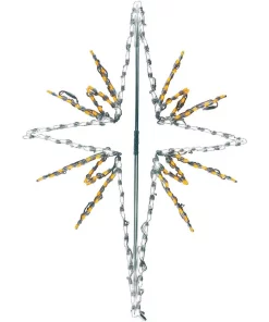 Christmas Lights Fraser Hill Farm 4 Ft. 148-Light Gold And White Bethlehem Star Novelty Light
