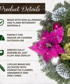 Christmas Greenery Fraser Hill Farm 24 In. Artificial Christmas Wreath With Faux Poinsettia Blooms, Ornaments, And Pinecones 7 Christmas Greenery Fraser Hill Farm 24 In. Artificial Christmas Wreath With Faux Poinsettia Blooms, Ornaments, And Pinecones -Christmas Tree Decorations Shop fraser hill farm christmas wreaths ff024chwr001 0mlt 40 1000