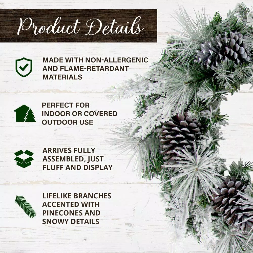 Christmas Greenery Fraser Hill Farm 24 In. Artificial Christmas Wreath With Oversized Pinecones 3 Christmas Greenery Fraser Hill Farm 24 In. Artificial Christmas Wreath With Oversized Pinecones - Image 3