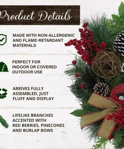 Christmas Greenery Fraser Hill Farm 24 In. Artificial Christmas Wreath With Pinecones, Burlap Bows And Wooden Truck Decoration 7 Christmas Greenery Fraser Hill Farm 24 In. Artificial Christmas Wreath With Pinecones, Burlap Bows And Wooden Truck Decoration -Christmas Tree Decorations Shop fraser hill farm christmas wreaths ff024chwr016 0gr 40 1000