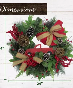 Christmas Greenery Fraser Hill Farm 24 In. Artificial Christmas Wreath With Garland, Pinecones, Bows, And Berries -Christmas Tree Decorations Shop fraser hill farm christmas wreaths ffch003set 0red 40 1000
