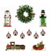 Christmas Greenery Fraser Hill Farm 24 In. Artificial Christmas Wreath With Train, Sleigh, Gift Box, Lighted HO HO HO & Let It Snow And Bejeweled Ornaments