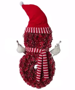 Christmas Greenery Fraser Hill Farm 25 In. Artificial Christmas Snowman Wreath With Hat And Striped Scarf