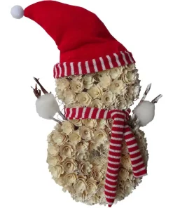 Christmas Greenery Fraser Hill Farm 25 In. Artificial Christmas Snowman Wreath With Red Hat And Striped Scarf