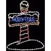 Outdoor Christmas Decorations Fraser Hill Farm 48 In. Christmas North Pole Sign With LED Lights