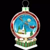 Outdoor Christmas Decorations Fraser Hill Farm 34.5 In. Christmas Musical Santa And Flying Sleigh Ornament In Red With Long-Lasting LED Lights