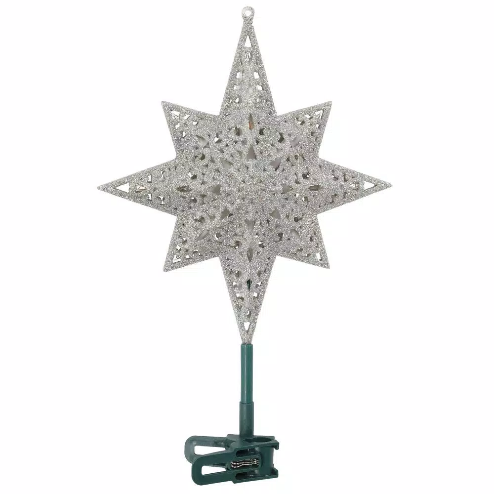 Christmas Tree Decorations GE Holiday Classics 11 In. 16-Light Silver Glittered Bethlehem Star Tree Top 5 Christmas Tree Decorations GE Holiday Classics 11 In. 16-Light Silver Glittered Bethlehem Star Tree Top - Image 5