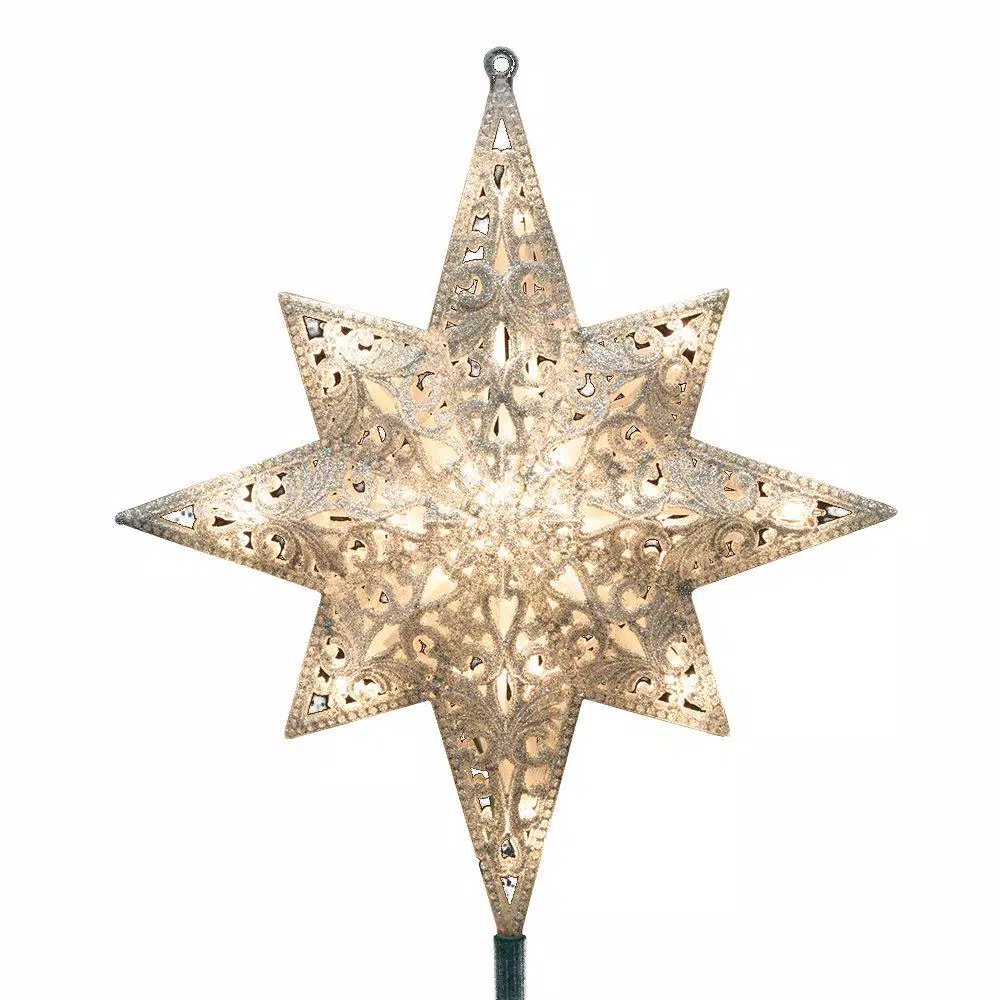 Christmas Tree Decorations GE Holiday Classics 11 In. 16-Light Silver Glittered Bethlehem Star Tree Top 1 Christmas Tree Decorations GE Holiday Classics 11 In. 16-Light Silver Glittered Bethlehem Star Tree Top