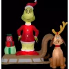 Outdoor Christmas Decorations Gemmy 6 Ft. Tall Airblown Inflatable Grinch And Max On Sled Scene
