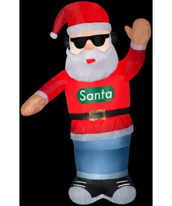 Outdoor Christmas Decorations Gemmy 6 Ft. H Inflatable Animated Airblown-Swaying Santa With Headphones