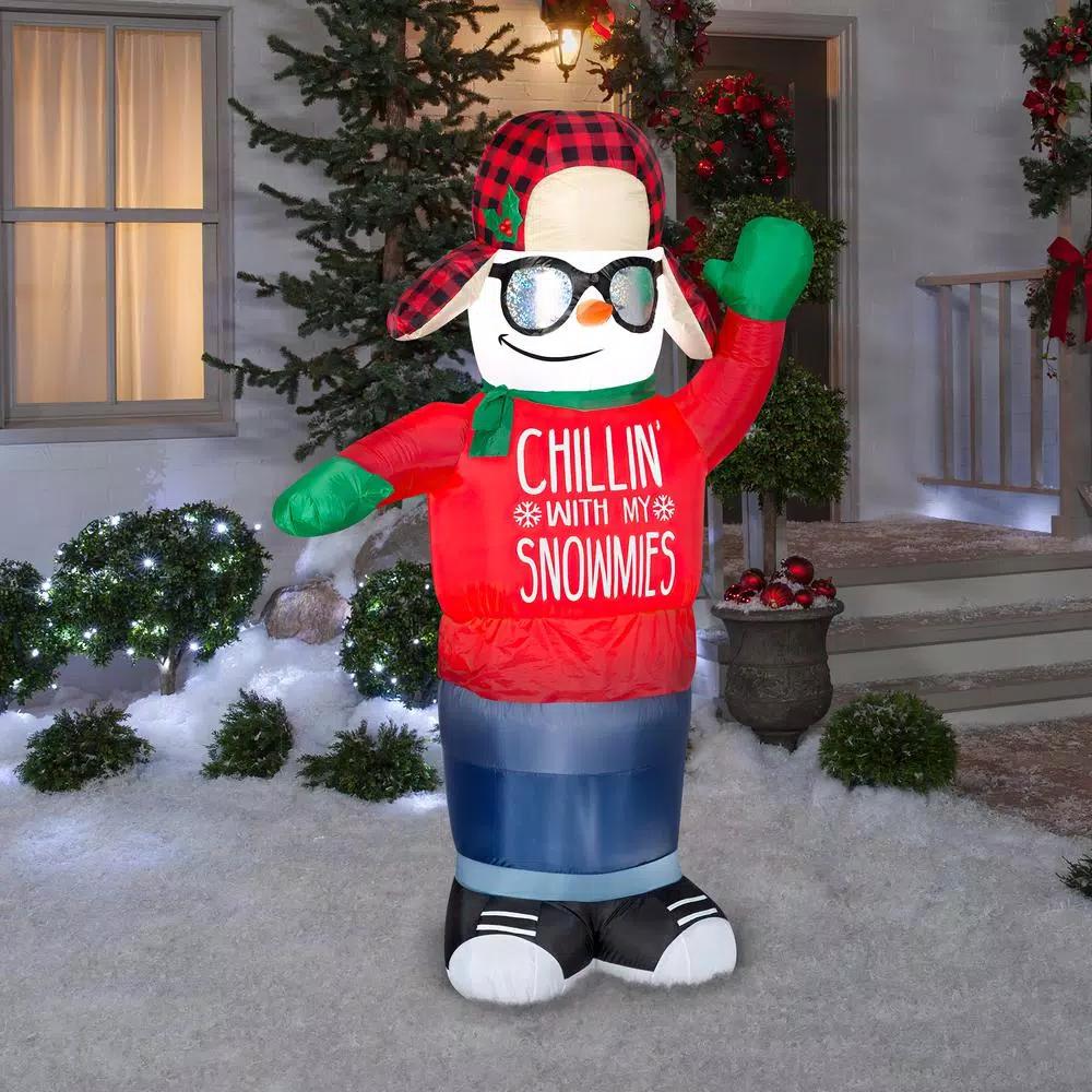 Outdoor Christmas Decorations Gemmy 6 Ft. H Inflatable Animated Airblown-Swaying Chillin Snowman 3 Outdoor Christmas Decorations Gemmy 6 Ft. H Inflatable Animated Airblown-Swaying Chillin Snowman - Image 3