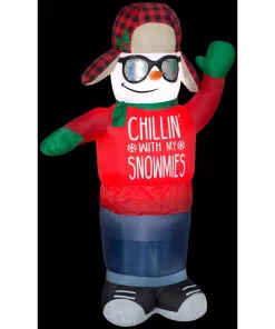 Outdoor Christmas Decorations Gemmy 6 Ft. H Inflatable Animated Airblown-Swaying Chillin Snowman