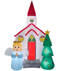 Outdoor Christmas Decorations Gemmy 7.5 Ft. H Airblown Church