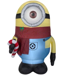 Outdoor Christmas Decorations Gemmy 8.5 Ft. H Airblown-Stuart With Plaid Scarf