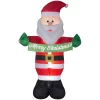 Outdoor Christmas Decorations Gemmy 5 Ft. W X 8 Ft. H Inflatable Animated Santa With Banner Merry Christmas