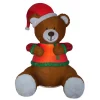 Outdoor Christmas Decorations Gemmy 8.5 Ft. Animated Hugging Teddy Bear With Santa Hat Inflatable