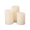 Indoor Christmas Decorations Gerson Bisque, Vanilla Scent Wax Black Wick LED Candle Set (3-Piece)