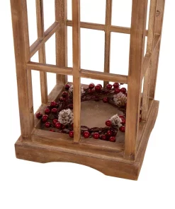 Indoor Christmas Decorations Glitzhome Brown Christmas Farmhouse Wood/Metal Lanterns (Set Of 2) -Christmas Tree Decorations Shop glitzhome christmas candles holders gh1107203555 44 1000