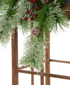 Indoor Christmas Decorations Glitzhome Brown Christmas Farmhouse Wood/Metal Lanterns (Set Of 2) -Christmas Tree Decorations Shop glitzhome christmas candles holders gh1107203555 fa 1000