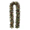 Christmas Greenery Glitzhome 9 Ft. L Pre-Lit Glittered Pine Cone Christmas Garland With Warm White LED Light