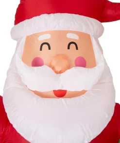 Outdoor Christmas Decorations Glitzhome 12 Ft. Lighted Inflatable Santa Decor -Christmas Tree Decorations Shop glitzhome christmas inflatables 1125004445 1f 1000