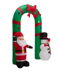 Outdoor Christmas Decorations Glitzhome 8 Ft. Inflatable Santa Snowman Gate Arch -Christmas Tree Decorations Shop glitzhome christmas inflatables 2005200001 1f 1000