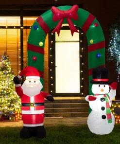 Outdoor Christmas Decorations Glitzhome 8 Ft. Inflatable Santa Snowman Gate Arch -Christmas Tree Decorations Shop glitzhome christmas inflatables 2005200001 31 1000