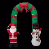 Outdoor Christmas Decorations Glitzhome 8 Ft. Inflatable Santa Snowman Gate Arch