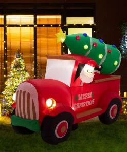 Outdoor Christmas Decorations Glitzhome 7 Ft. Santa Claus On Pick Up Truck Inflatable Decor 11 Outdoor Christmas Decorations Glitzhome 7 Ft. Santa Claus On Pick Up Truck Inflatable Decor -Christmas Tree Decorations Shop glitzhome christmas inflatables 2005200002 31 1000