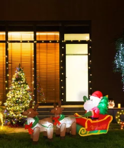 Outdoor Christmas Decorations Glitzhome 7 Ft. Lighted Inflatable Santa Sleigh Decor -Christmas Tree Decorations Shop glitzhome christmas inflatables gh1125004440 31 1000