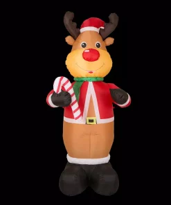 Outdoor Christmas Decorations Glitzhome 8 Ft. Lighted Inflatable Reindeer Decor