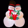 Outdoor Christmas Decorations Glitzhome 8 Ft. H Lighted Inflatable Snowman Family Decor