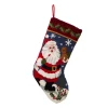 Indoor Christmas Decorations Glitzhome 19.00 In. L Hooked Stocking, Santa
