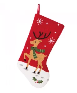 Indoor Christmas Decorations Glitzhome 9.27 In. H Hooked Stocking Reindeer