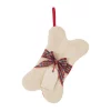Indoor Christmas Decorations Glitzhome 12.5 In. Hooked Christmas Decor Stocking With Bone Shape