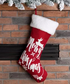 Indoor Christmas Decorations Glitzhome 21 In. H Fabric Stocking, In. Merry Christmas In -Christmas Tree Decorations Shop glitzhome christmas stockings 1113202454 d4 1000