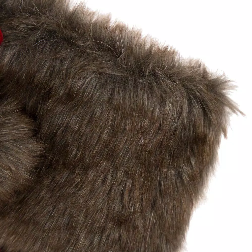 Indoor Christmas Decorations Glitzhome 21 In. H Black/Red Polyester Fur Buffalo Plaid Christmas Stocking 4 Indoor Christmas Decorations Glitzhome 21 In. H Black/Red Polyester Fur Buffalo Plaid Christmas Stocking - Image 4