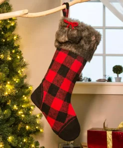 Indoor Christmas Decorations Glitzhome 21 In. H Black/Red Polyester Fur Buffalo Plaid Christmas Stocking 11 Indoor Christmas Decorations Glitzhome 21 In. H Black/Red Polyester Fur Buffalo Plaid Christmas Stocking -Christmas Tree Decorations Shop glitzhome christmas stockings 1113202573 31 1000